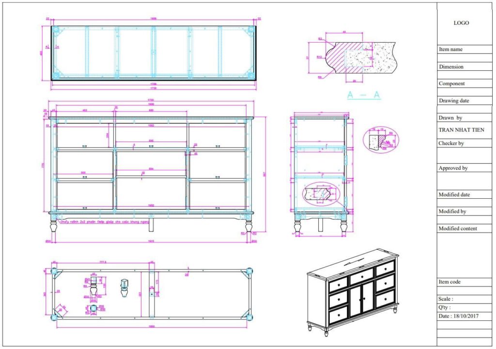 furniture technical drawings
